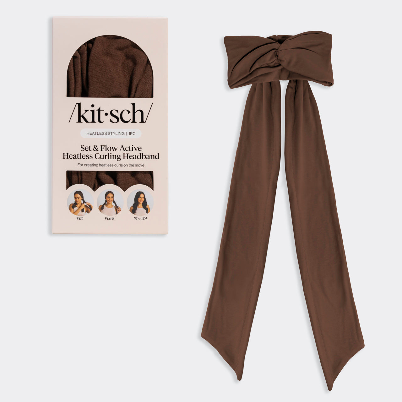Chocolate Brown Set & Flow Active Curling Headband