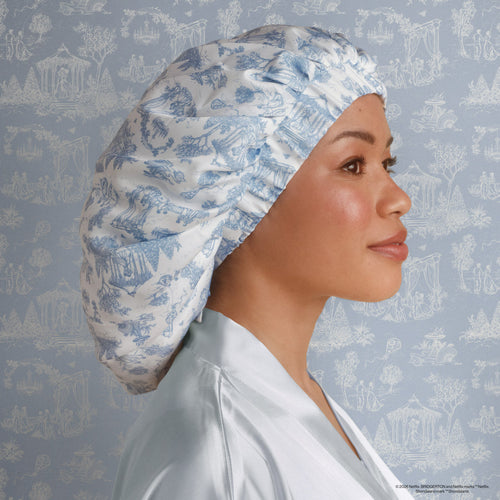 kitsch Bridgerton x Kitsch Breathable Satin Bonnet in Garden Toile