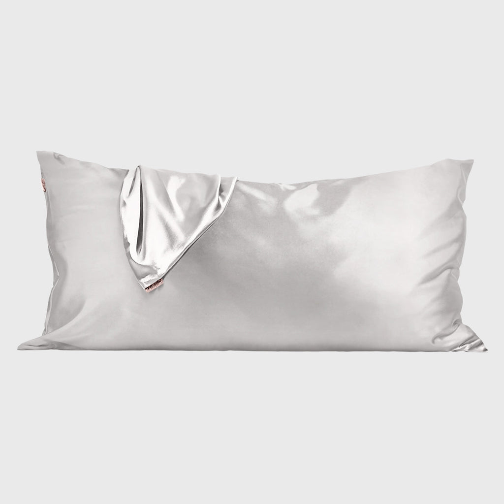 Satin Pillowcase in Silver 2 Pack Bundle - King