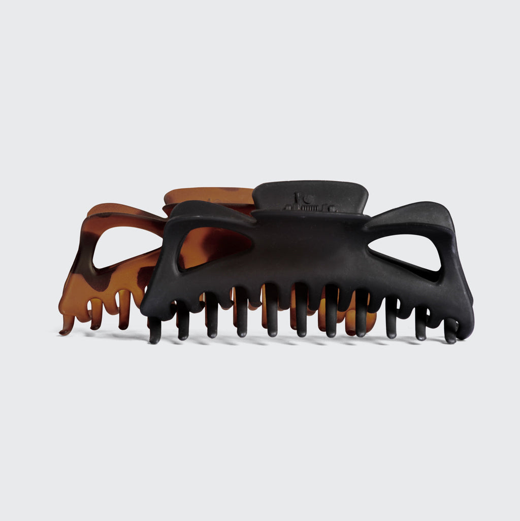 Black & Tort Classic Claw Clips 2pc Set - Jumbo