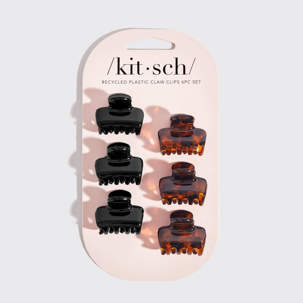Black & Tort Cloud Claw Clips 6pc Set - Mini