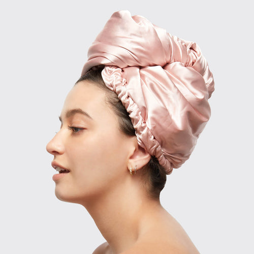 kitsch Blush Satin Wrapped Hair Towel